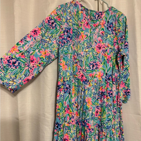 Lilly Pulitzer Vibrant Pattern Long Sleeve Dress XXL - Picture 6 of 8